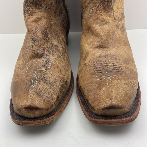 Justin Men’s Bent Rail Distressed Leather Cowboy Boots Size 13 - Picture 4 of 11